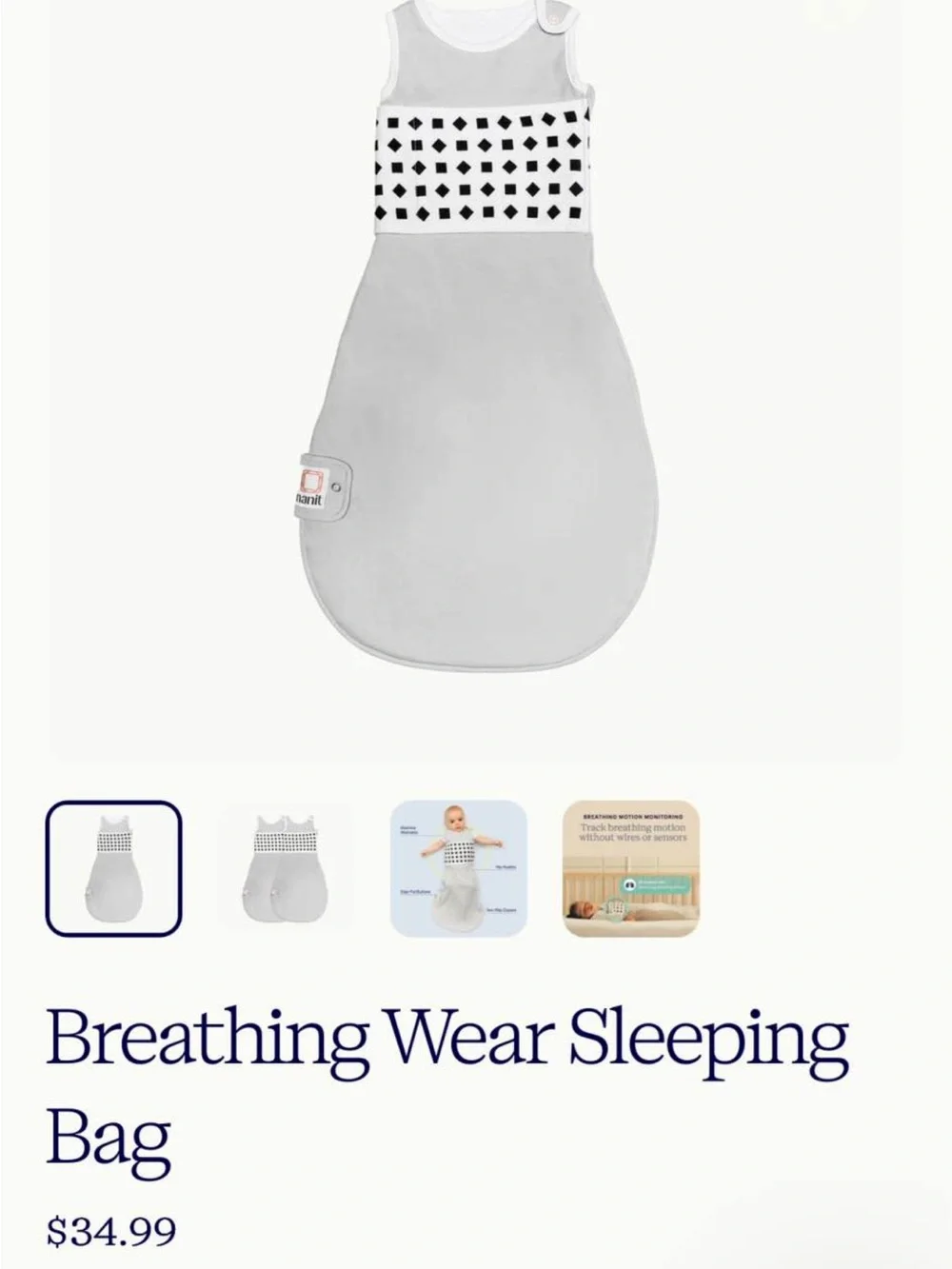 Nanit Breathing Wear Sleeping Bag - 3-6 Mo.